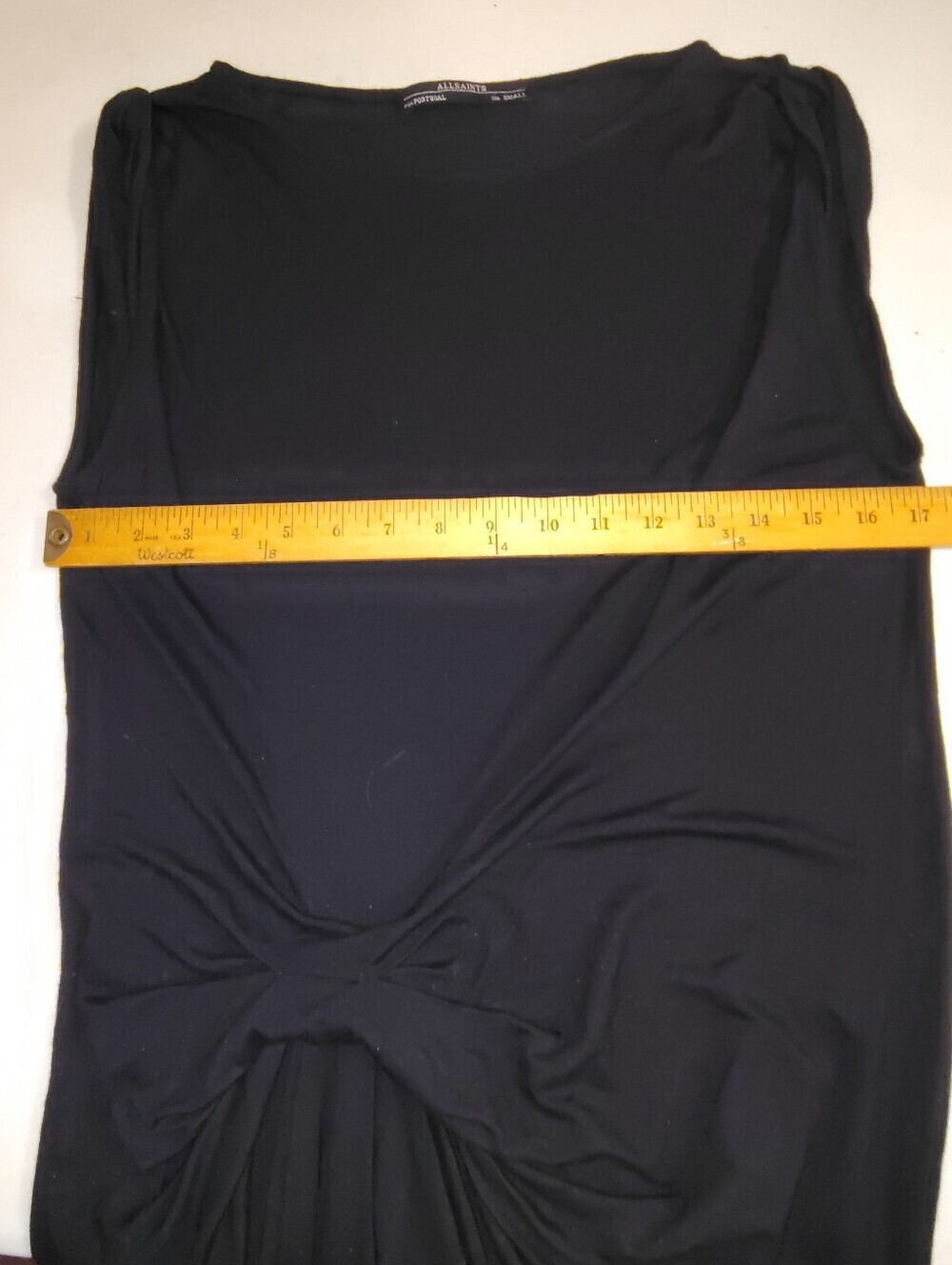 AllSaints Black Sleeveless Twisted Front Drape Dress/Tunic - Size Small - Picture 5 of 7
